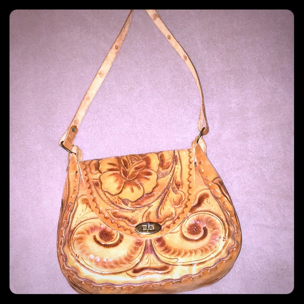 Brown leather purse
